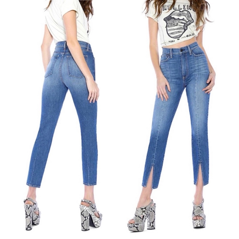 Alice + Olivia Good Highrise Ankle Skinny with Slit
